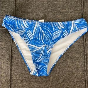 Blue and white bikini bottoms